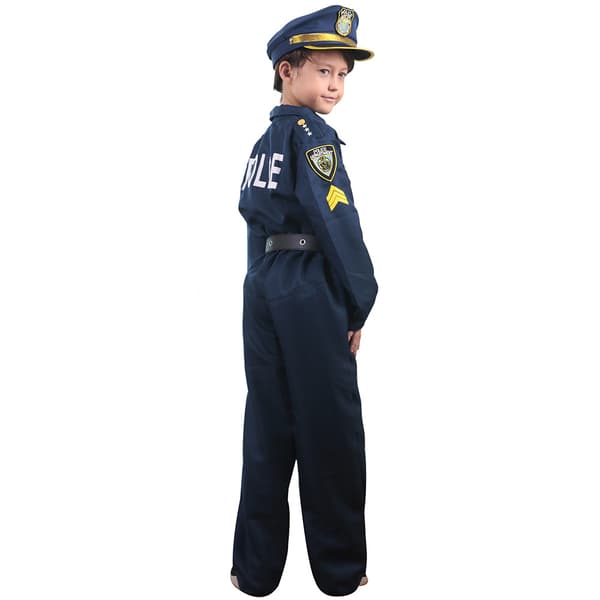Politiuniformsett for barn med tilbehør for utkledning til Halloween L
