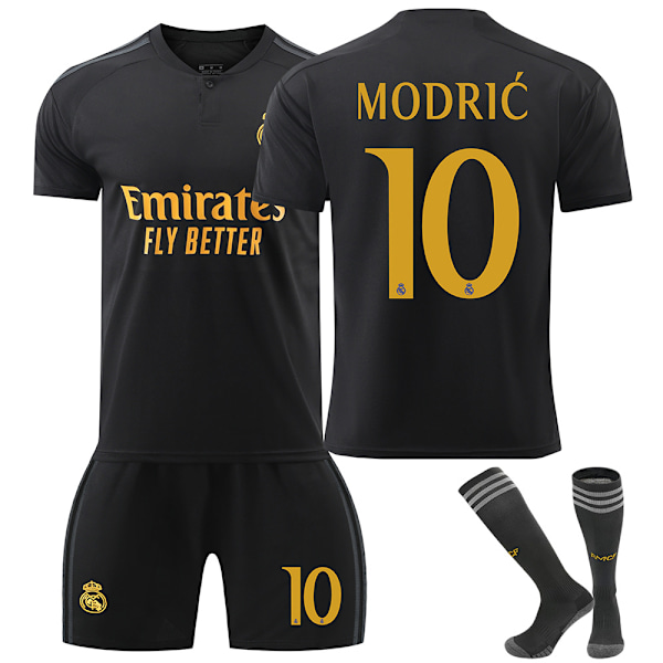 23-24 Real Madrid Second Away Soccer Kit Black No. 7 Vinicius 1 Courtois 5 Bellingham SS S NO.10