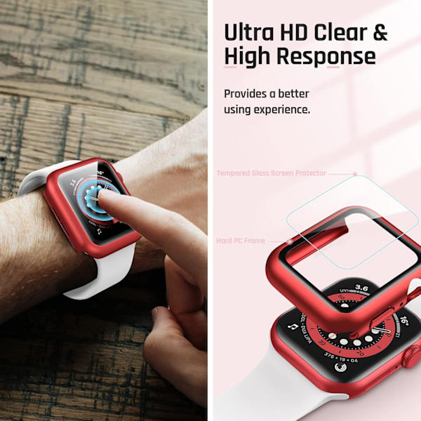Vandtæt etui til Apple Watch Series 8Series Red Ed 45mm
