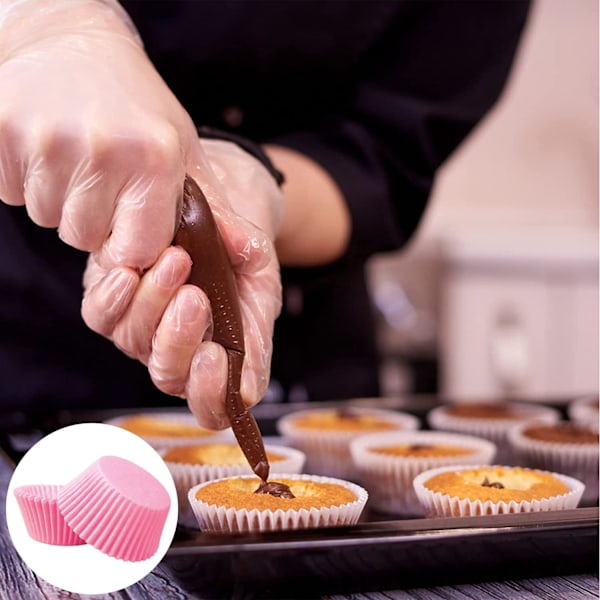 k Små Papir Muffinsforme Bagekopper, Fedtbestandige Muffinsforme til Bagning, Mini Muffinsforme Bagekopper Cupcakeforme i Bulk, Papir Pink