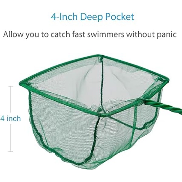 Akvarienet med fint net til små fisk med plasthåndtag