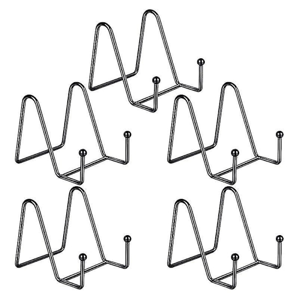 5-pak metal display stand sort jern staffeli til pladeholder display stand til billede