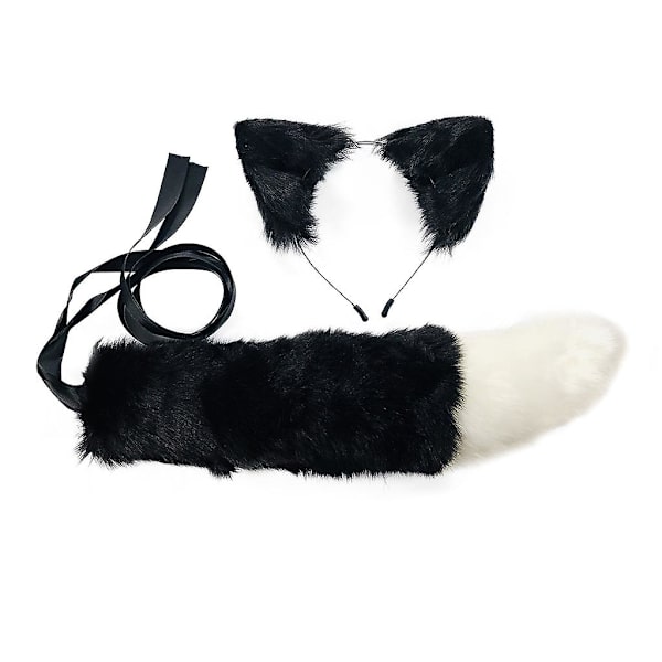 Voksne Børn Simulation Plys Ulv Til Katteører Pandebånd Bandana Med Lang Hale Sæt Anime Cosplay Kostume Tilbehør Halloween Fancy Fest Tilbehør