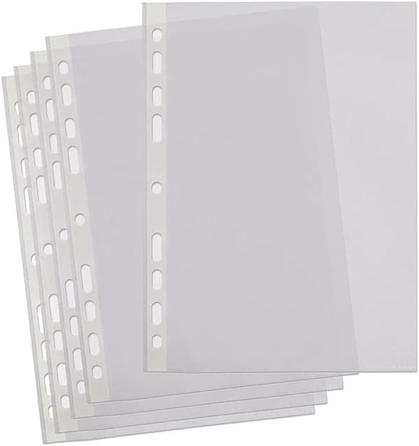 Lommer, transparente A4-plastlommer, forstærket ryg, multihul til ringbind, 200 stk. [TB] 200pcs