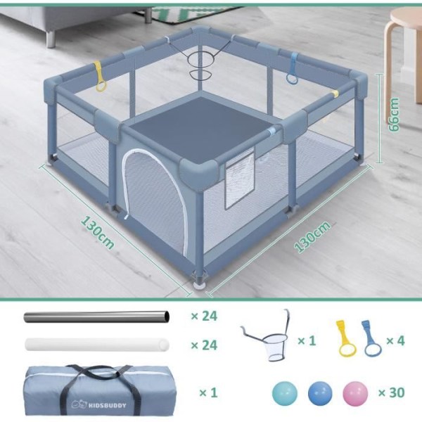 YRHOME130cm Lasten aita este kiipeilyeste suojaeste lasten aita meripallot Harmaa