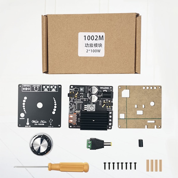 ZK-1002M 100W+100W Bluetooth-kompatibel 5.0 Effekt Audioförstärkarkort Stereo AMP Förstärkare Hemmabio AUX USB