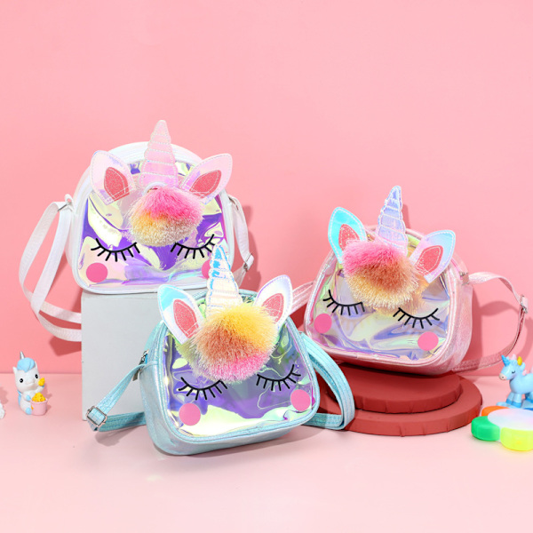 Unicorns præsenterer børnepung, 18*16*6cm, hvid