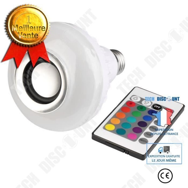 TD® Smart Bulb LED-fjernkontroll Bluetooth-musikkontrollhøyttaler RGB-nattlyslampe farger strøm