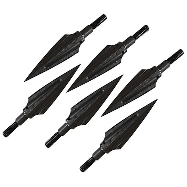 6 stk. metalpilehoveder til bueskydning 125 Grain bredspidser