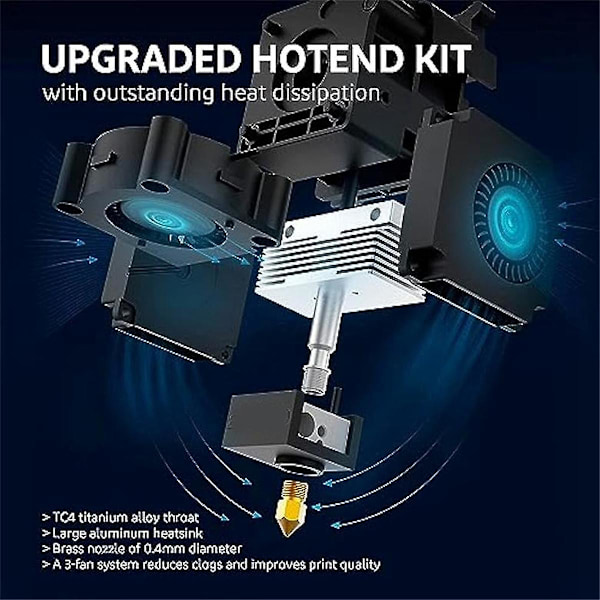 Printer Hot End Kit för Elegoo Neptune 3 Plus/Max Extruder Head Heater Break Silikonhölje Termistor med 4PCS Munstycken