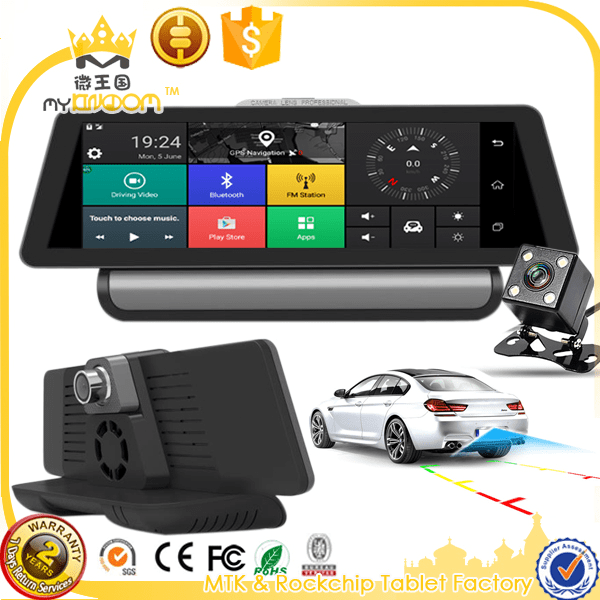 9,88 tommers smartbil 3G Android GPS-sporing toveis DVR Live View-kamera ryggekamera dvr 4G-nettverk Stor GPS-navigasjon 4G ADAS 32GB