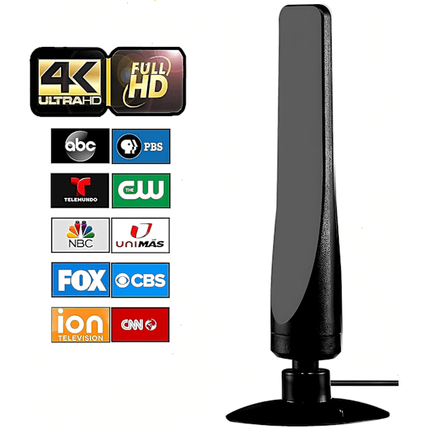 Digital indoor HDTV antenna - with powerful amplifier and signal booster, HDTV for smart and older TVs