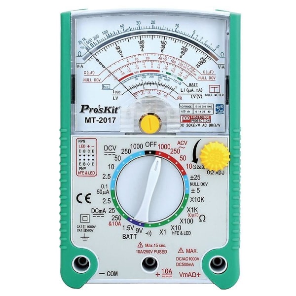 Proskit MT-2017 AC/DC LCD-suojatoiminnolla varustettu analoginen yleismittari