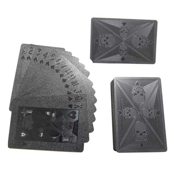 Svart metallisk spelkort Skulls Poker Deck Heavy Metal Black black