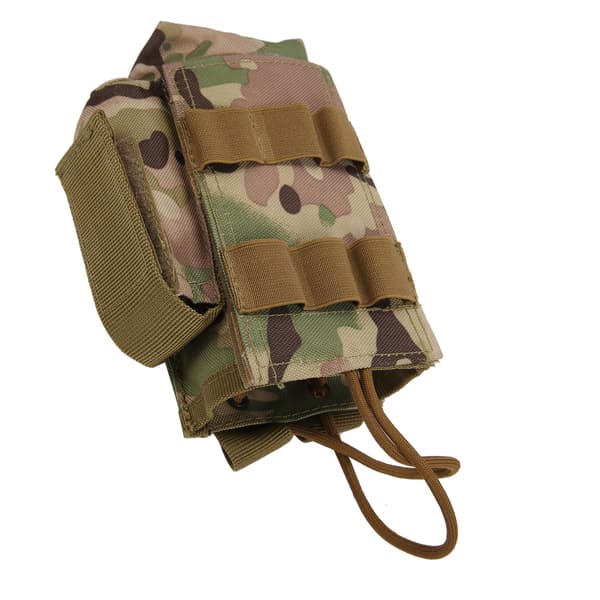 Molle-radiotasku, miniradiopidike, vedenpitävä tasku, jossa sivutaskut, naamiointi.