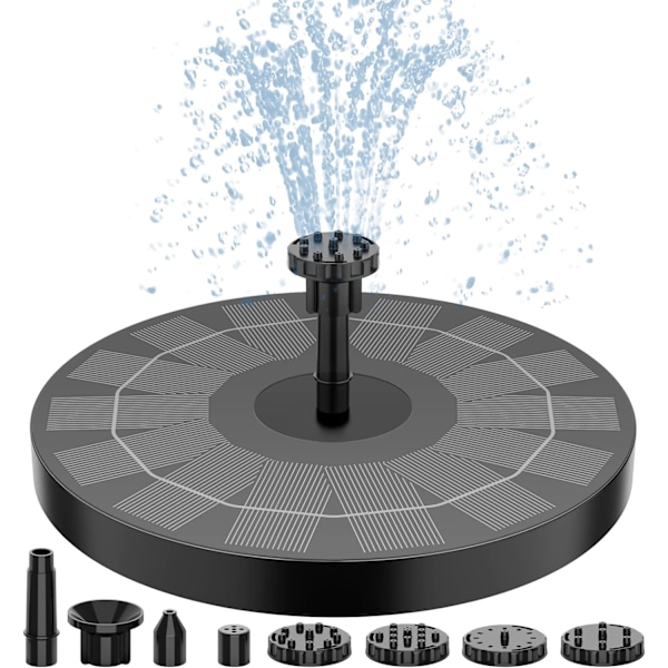 3.5W Outdoor Floating Solar Fountain, Solar Pond Pump and 6 Nozzles, for Bird Bath Aquarium Garden Fountain