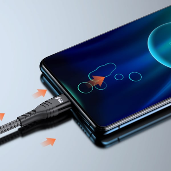 1 i flera laddningskabel USB till 2 dubbla typ C-kontakt snabbladdningskabel för mobiltelefoner, surfplattor och mer