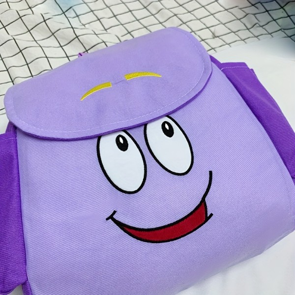 1 st Girl's Cartoon Travel Bag, söt väska med broderad canvas, perfekt val för presenter Purple