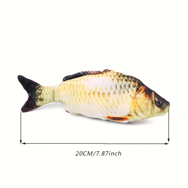 1 st söt fiskdesign katt leksak plyschleksak, interaktiv leksak för katt och hundtillbehör Grass Carp
