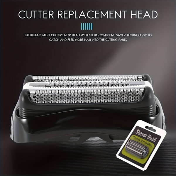 32B 32S S3 Elektrisk erstatnings barberhode tilbehør for Braun Series3 barberhøvelhode Black