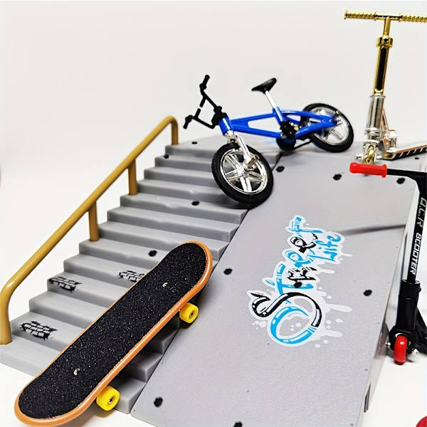 9-delt Skate Park Kit Grip-brett, Mini Grip-brett og ramper