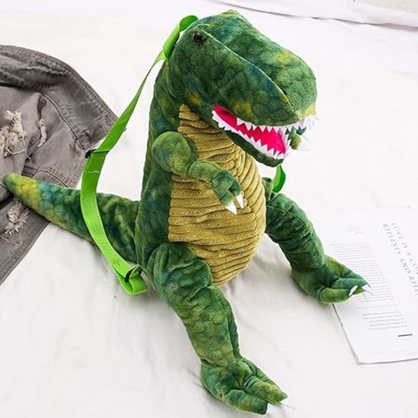 Söt 3D Dinosaurie Ryggsäck för Barn Pojkar Flickor, Mjuk Plysch Tecknad Ryggsäck Söt Plysch Djur Ryggsäck Förskola Ryggsäck[qb]