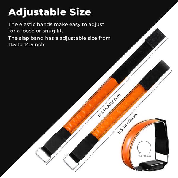 2-pak Oppladbart LED Armbånd – God Synlighet Løpelys[BT] Orange