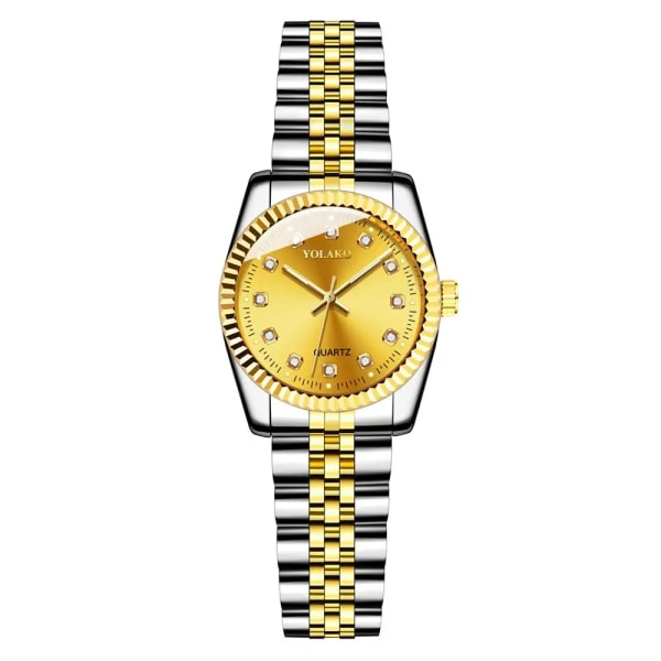 Damklockor Toppmärke Lyx 2022 Mode Diamant Dam Armbandsur Rostfritt Stål Guld Mesh Armband Klocka Silver Gold gold