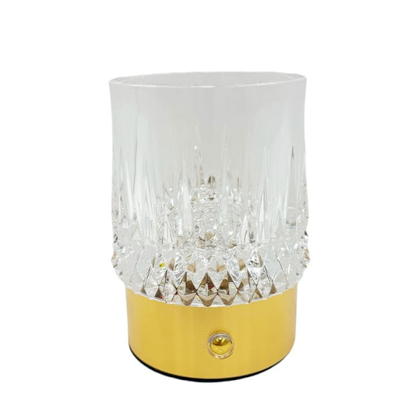 Kreativ oppladbar krystallvaselampe, whisky lite vinglass bordlampe, baratmosfære lysende kopp