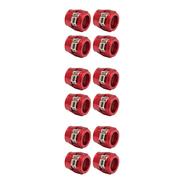 1/2/3/5 4-delad aluminium slangklämma - enkel att installera röd AN12.4pcs red AN12.4pcs 3PCS