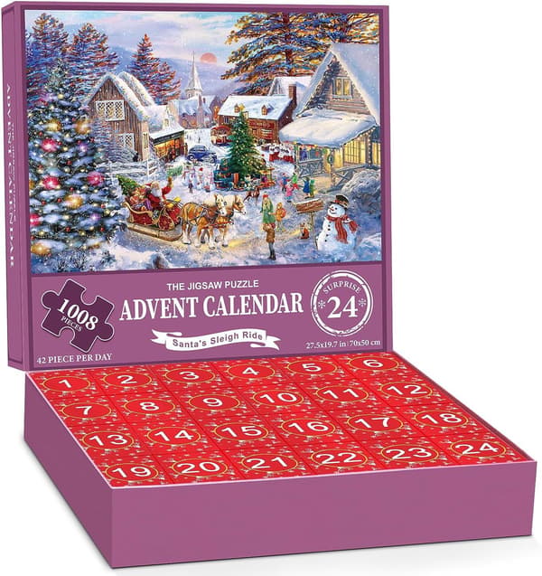 Julpussel, 1008 bitar Julkalender, pussel, 24 dagar Julhelg pussel A L