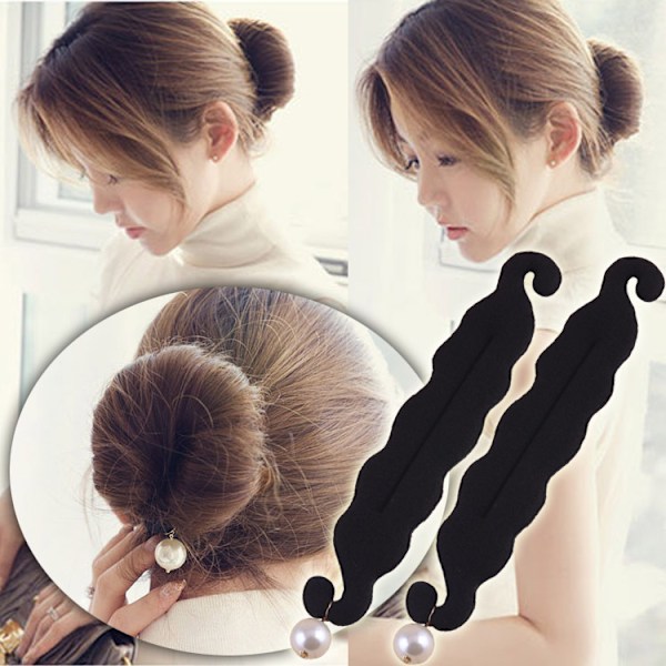 PACK Pearl Hair Bun Maker til kvinder Lazy Hair Curler Bun Clips Magic Beauty Hair Hairstyle Foam Sp