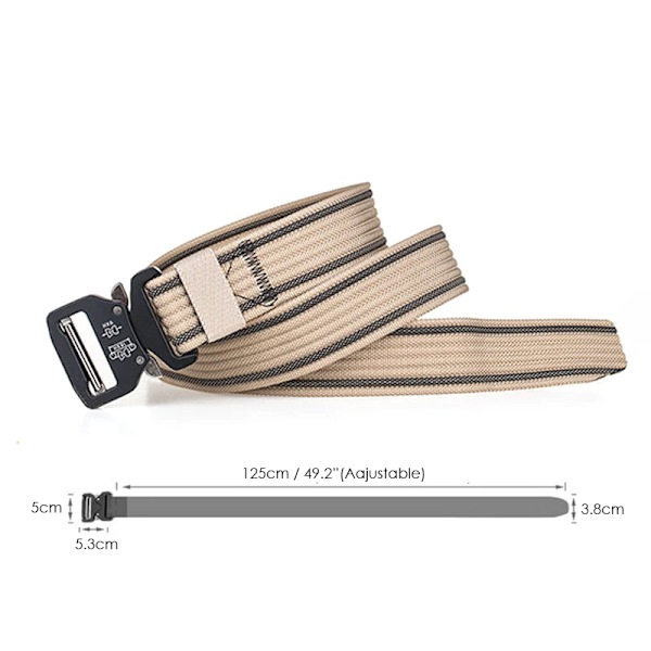 Retro Politi Taktisk Bælte Stærk 1200D Ægte Nylon Militær Hær Bælte Rustfrit Metal Hurtigudløser Spænde Qutdoor Arbejdsbælte Sort Black set 125cm Adjustable