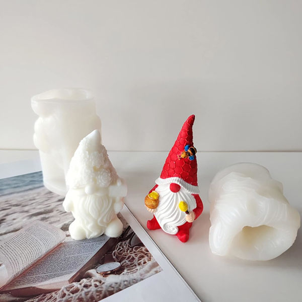 Tomte Ljus Silikonform Gjutform Dvärg Gips Silik Gnome G