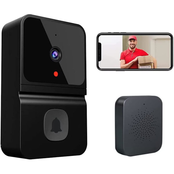 Trådløs Dørklokke med Kamera, 1080P Trådløs Videodørklokke med Ring, To-vejs Lyd, IP65 Vandafvisende, SD og Cloud Opbevaring, Tuya Smart