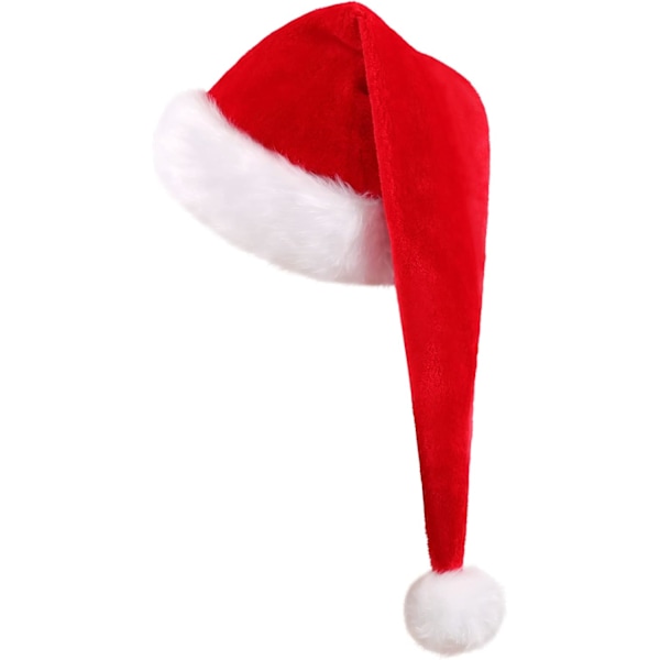 Julhatt Tomtehatt För Vuxna, Plus Lång Julhatt Lyxig Tomtehatt, Julpartyhatt För Män Och Kvinnor, Jultillbehör Röd RED adult