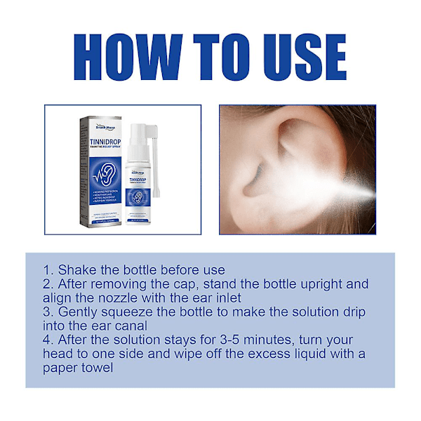 Tinnidrop Öronbrusreducerande Spray Anti-Tinnitus Blockering Cochlear Avlägsnande Spray