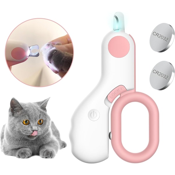 Kloklipper til kæledyr med LED-lys Pink