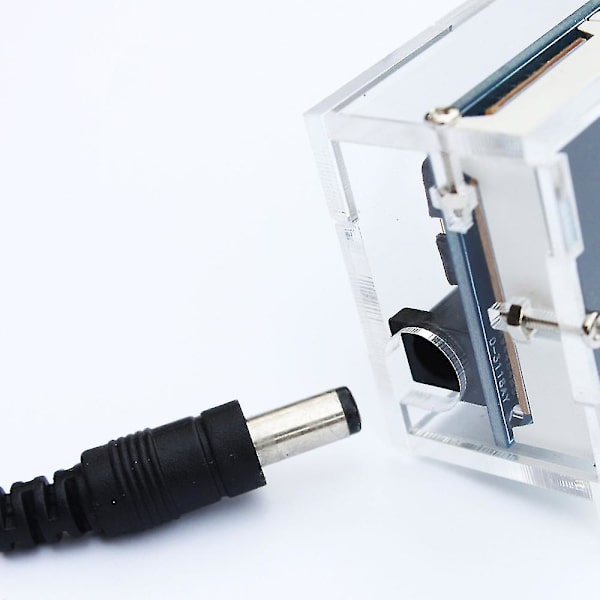 Kompakt 4-cifret DIY digitalt LED-urkit med lysstyring, temperatur, dato og tidsvisning med gennemsigtig kasse