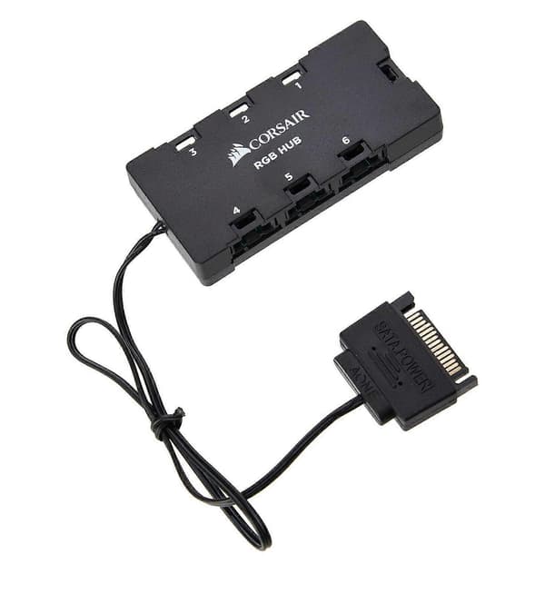 Corsair 6-Port RGB LED-viftehub for Corsair Lightning Node Pro Commander Crystal