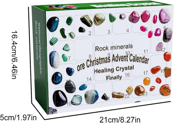Edelsten Adventskalender | Edelstenssamling Nedtelling til jul for hjemmehagedekorasjon