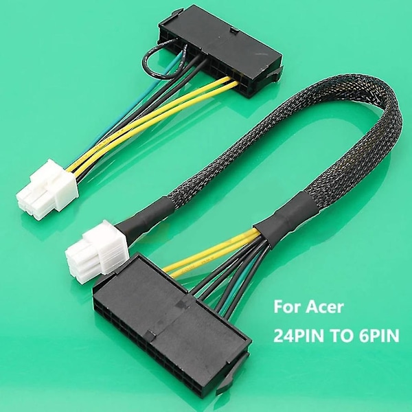 24-Pin till 6-Pin ATX Strömadapter Kabel Konverteringskabel för Acer 6-Pin Moderkort