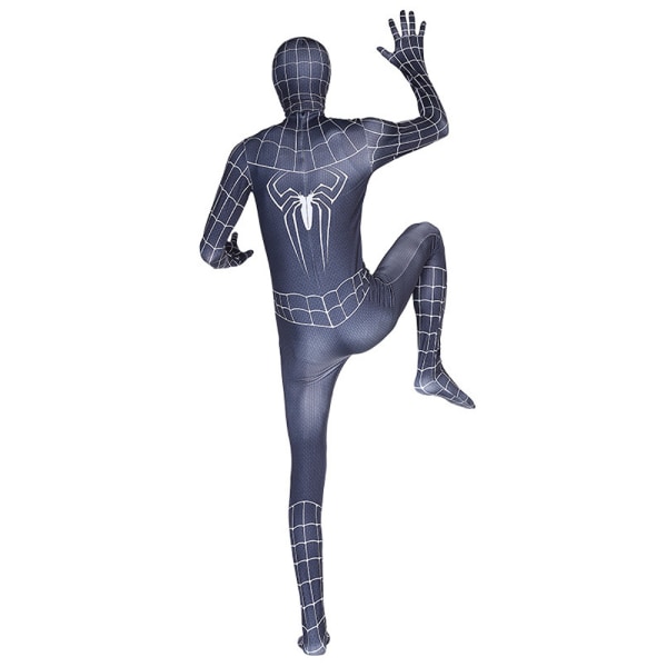 Svart Spiderman Kostyme Venom Cosplay Jumpsuit for Kids Boys Black Spiderman Black Spiderman 9-11Years = EU134-146