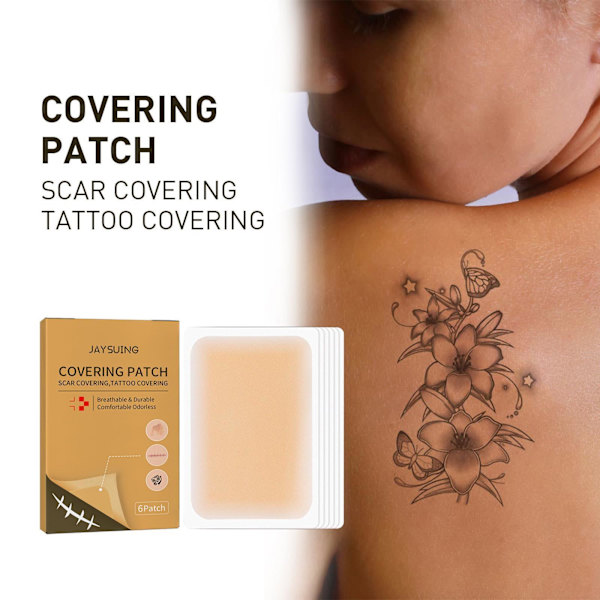 1/2 6x För Tatuering Cover up Sticker Andas Huddöljande 1 Set