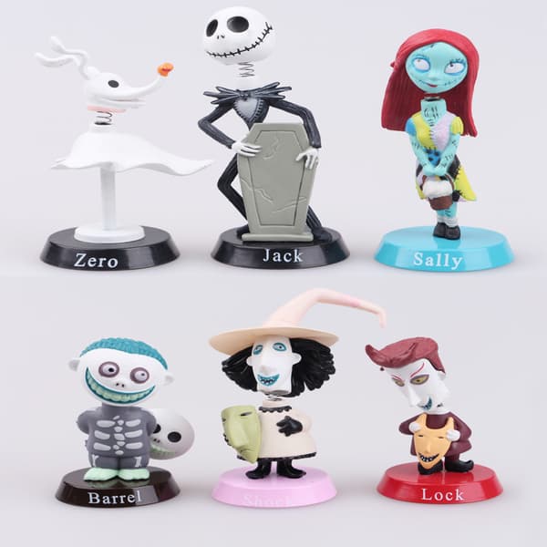 6 og 10 Jack the Nightmare Before Christmas figurer bil bobblehead dukke bil pose
