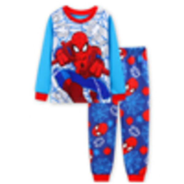 2 st barn Spiderman pyjamas outfits nattkläder T-shirt byxor set 100 cm