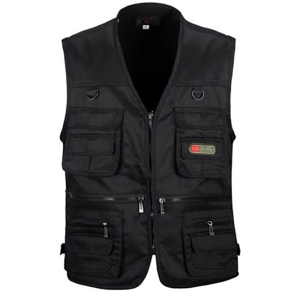 Herre Outdoor Fiskevest Jagt Vandring Udendørs Vest Lomme Grøn- Perfekt grøn green 2XL