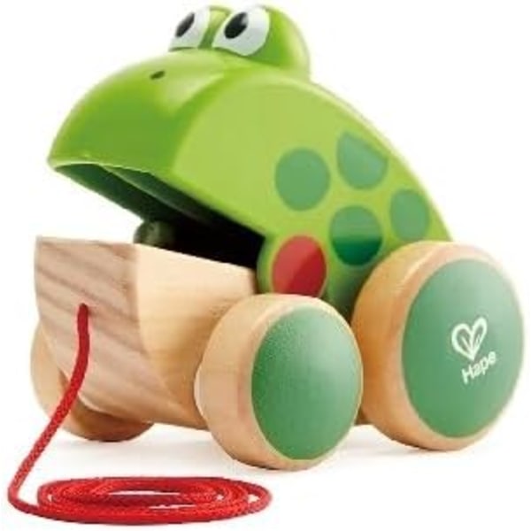 Hape Trä Groda Dra-Längs Leksak, Ljus Färger