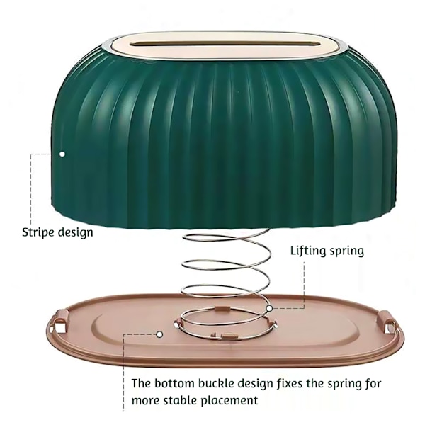 Automatisk løftebord Papirskuffer Stilig Serviettpapir Oppbevaringsholder for Hjem Toalett Atrovirens