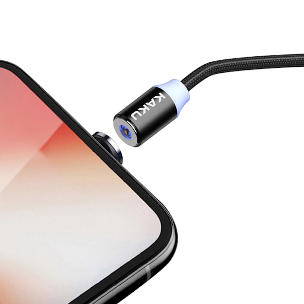 usb-c magnetisk laddare svart svart black
